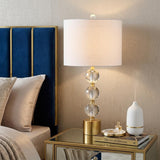 25" Gold Novelty Table Lamp With Drum Shade
