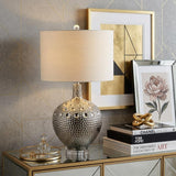 27" Clear Novelty Bedside Lamp With Drum Shade