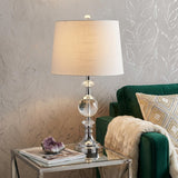 26" Silver Urn Bedside Lamp With Empire Shade