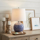 21" Clear Novelty Table Lamp With Drum Shade