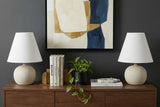 Set of Two 18" Clear Novelty Table Lamps With Cone Shades