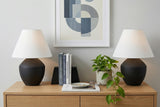 Set of Two 21" Clear Novelty Table Lamps With Empire Shades
