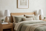 Set of Two 19" Cream Urn Bedside Lamps With Empire Shades