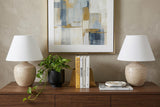 Set of Two 18" Clear Novelty Table Lamps With Empire Shades