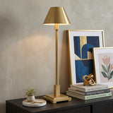 26" Gold Novelty Table Lamp With Drum Shade