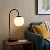 18" Black Globe Arched Lamp With Globe