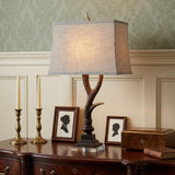 30" Brown And Clear Novelty Table Lamp With Shade