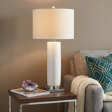 32" Silver Novelty Table Lamp With Drum Shade