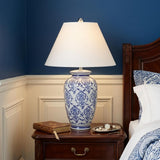 26" White Novelty Table Lamp With Globe Shade