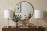 Set of Two 21" Gold USB Table Lamps With Drum Shades