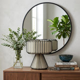 13" Clear Geometric Table Lamp With Cylinder Shade