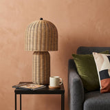 23" Clear Round Table Lamp With Globe Shade