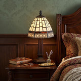 12" Brown Mosaic Tile Novelty Tiffany Lamp With Empire Shade