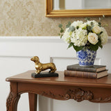 4" Gold Cast Iron Dog Hand Painted Figurine