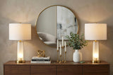 Set of Two 26" Gold Lighthouse Table Lamps With Drum Shades