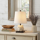 16" Antiqued Bronze Novelty Bedside Lamp With Empire Shade