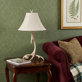 28" Beige Antlers Table Lamp With Bell Shade