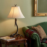 28" Black Antlers Table Lamp With Bell Shade