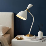22" White Table Lamp With Bell Shade