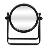 10" Black Metal Round Framed Adjustable Makeup Shaving Tabletop Mirror