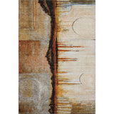 3' X 5' Rust And Charcoal Abstract Washable Area Rug With UV Protection
