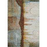 3' X 5' Rust And Beige Abstract Washable Area Rug With UV Protection