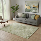 5' X 8' Sage And Beige Abstract Washable Area Rug With UV Protection