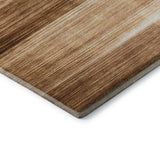 5' X 8' Rust And Ivory Striped Washable Area Rug With UV Protection