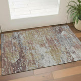 3' X 5' Blue And Gold Nautical Washable Area Rug With UV Protection