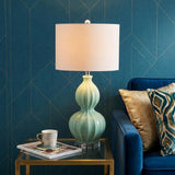 28" Clear Novelty Table Lamp With Drum Shade