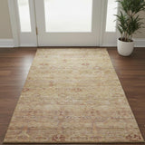 3' X 5' Coral And Taupe Abstract Washable Area Rug With UV Protection