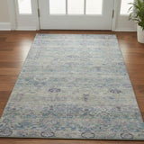 3' X 5' Plum And Lavender Abstract Washable Area Rug With UV Protection