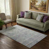 5' X 8' Plum And Lavender Abstract Washable Area Rug With UV Protection