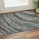 3' X 5' Taupe And Gray Abstract Washable Area Rug With UV Protection