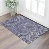 3' X 5' Plum And Ivory Geometric Washable Area Rug With UV Protection