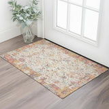 3' X 5' Pink And Ivory Patchwork Washable Area Rug With UV Protection