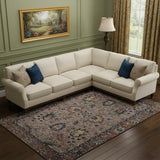 8' X 10' Coffee And Copper Oriental Washable Area Rug With UV Protection
