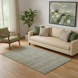 5' X 8' Khaki And Beige Striped Washable Area Rug With UV Protection