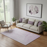 5' X 8' Blush And Linen Abstract Washable Area Rug With UV Protection