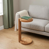 24" Natural Distressed Solid Wood Round End Table
