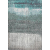5' X 8' Teal And Gray Abstract Washable Area Rug With UV Protection