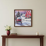 Eirlys Holiday Town Wall Art Brown Framed Wall Art