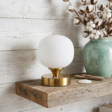 6" Gold Novelty USB Table Lamp With Globe Shade