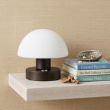 6" Antiqued Bronze Novelty USB Table Lamp With Dome Shade
