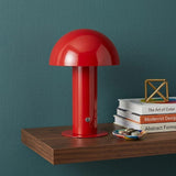11" Red Novelty USB Table Lamp With Globe Shade