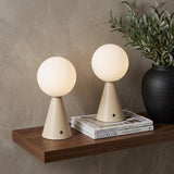 Set of Two 12" Clear Lighthouse USB Table Lamps