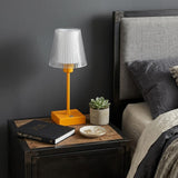 13" Orange USB Table Lamp With Empire Shade