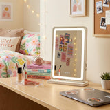 18" Lighted Freestanding Frameless Makeup Shaving Tabletop Mirror With USB