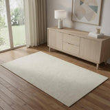 4' X 5' Beige And Cream Abstract Area Rug