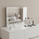 23" Clear Lighted Freestanding Frameless Makeup Shaving Tabletop Mirror